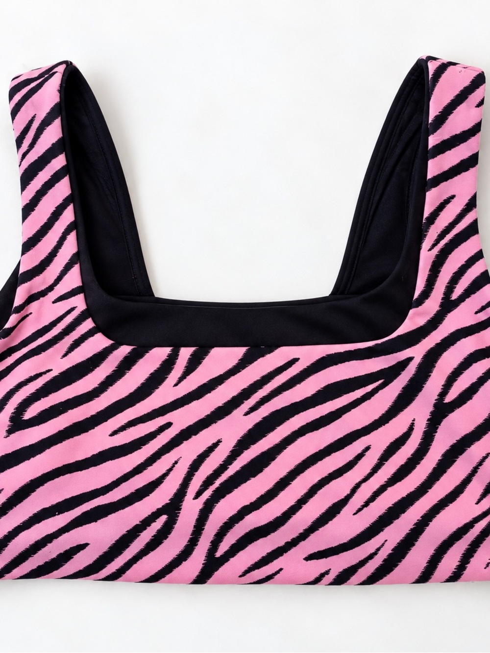 PINK Victoria's Secret Pink Zebra-Print Scoop Bralette with Black Trim